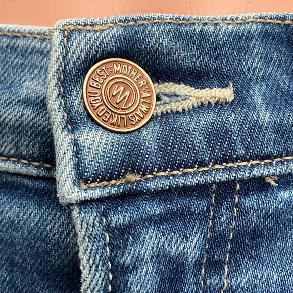 MOTHER Maven Wide Leg Ankle Fray Jeans Bitchin Wash Size 25 - Picture 4 of 6